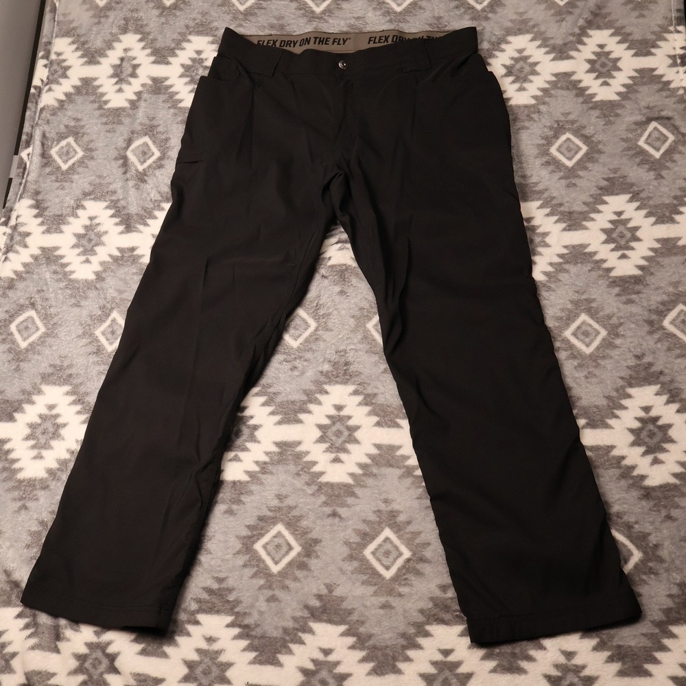 Duluth Trading Co Flex Dry on the Fly Relaxed Fit Pants 38x32 Black A2